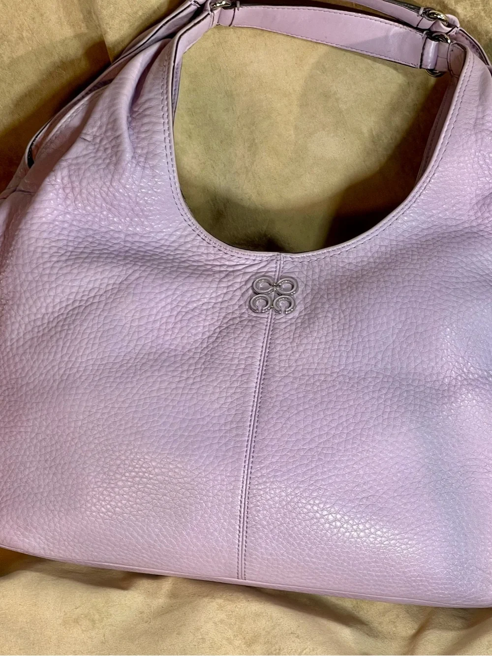 Coach Lavender Pebbled Leather Hobo Bag